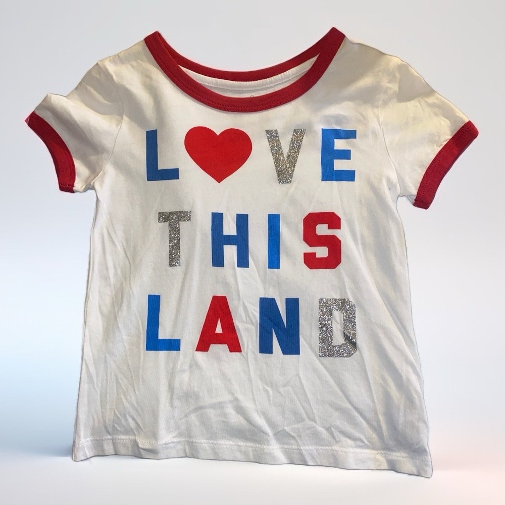 Kids White T-Shirt with Red Trim